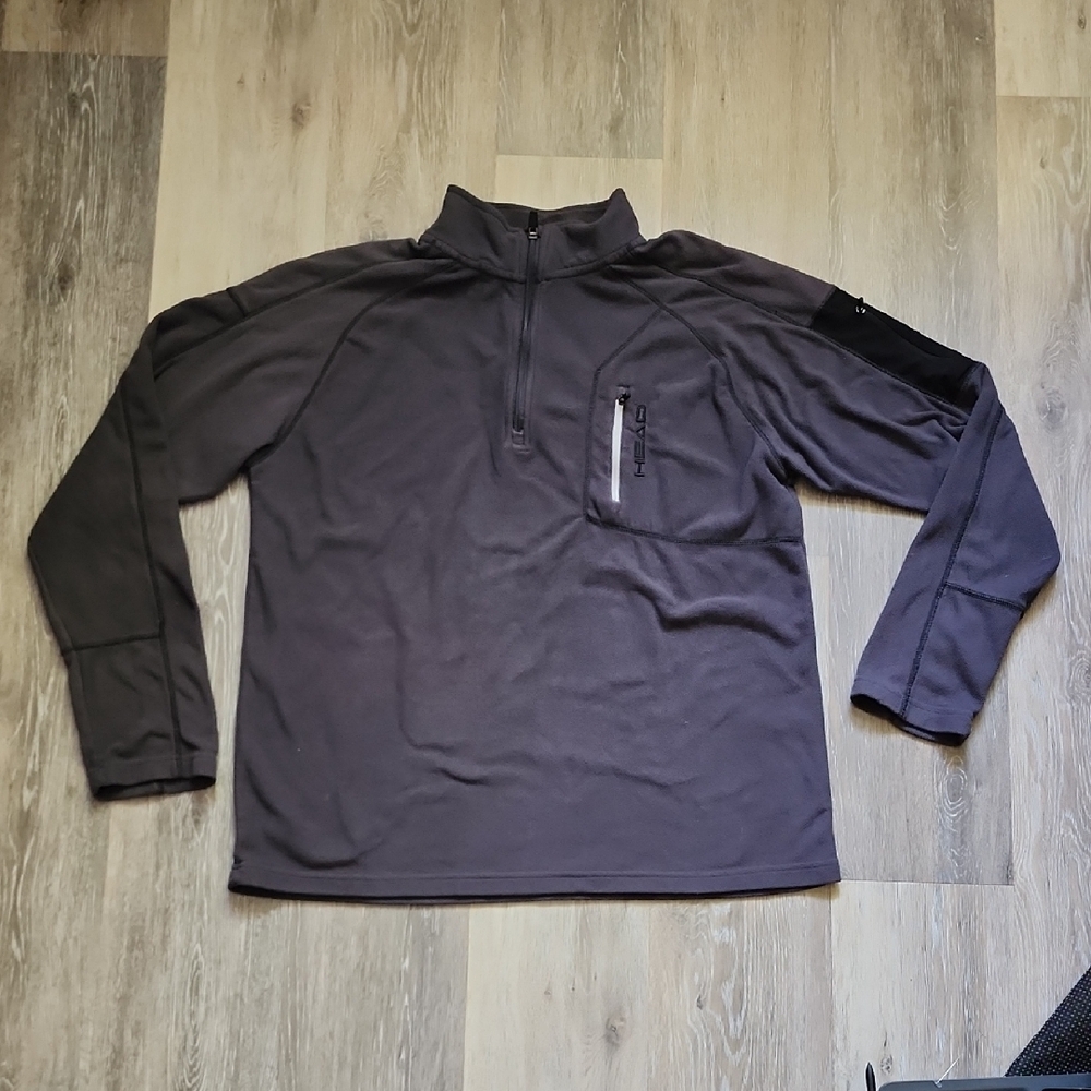 HEAD Golf Apparel Men's 1/4 Zip Fleece Pullover Jacket Grey Size Large